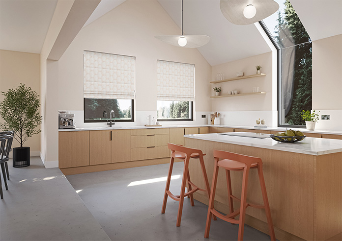 Gentle Palm, Natural - Motorised Roman Blind - Image 6